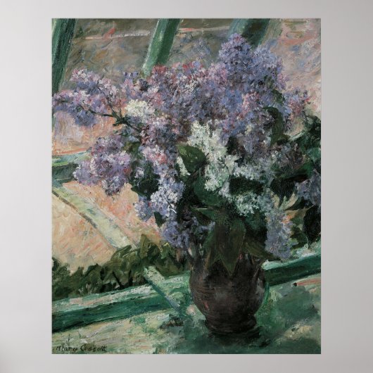 Lilacs in einem Fenster, Mary Cassatt Poster (Vorne)