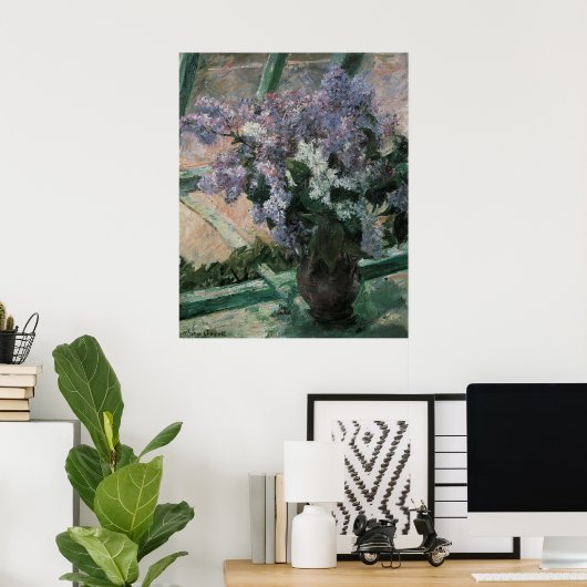 Lilacs in einem Fenster, Mary Cassatt Poster (Heimbüro)