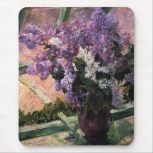 Lilacs in einem Fenster Mousepad