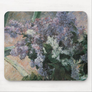 Lilacs in einem Fenster von Mary Cassatt, Vintage  Mousepad