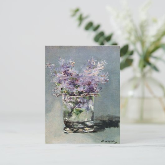 Lilacs in einem Glas von Edouard Manet Postkarte (Stehend Vorderseite)
