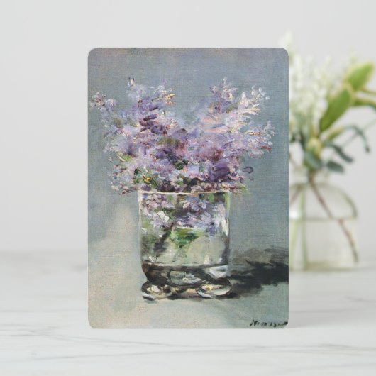 Lilacs in einem Glas von Manet Brautparty Einladung (Stehend Vorderseite)