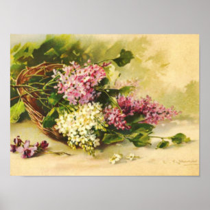 Lilacs in einem Korb von Catherine Klein Print Poster