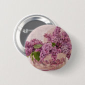 Lilacs in einem Viktorianischen Hutkasten Button (Vorne & Hinten)