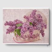 Lilacs in einem Viktorianischen Hutkasten Gästebuch (Rückseite)