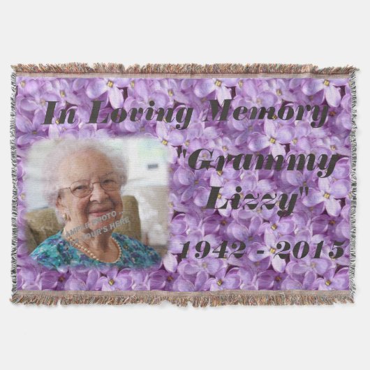 Lilacs in Love Memory Memorial Blanket Throw Decke (Vorderseite)