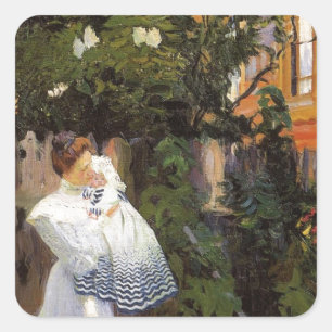 Lilacs in Sun Quadratischer Aufkleber