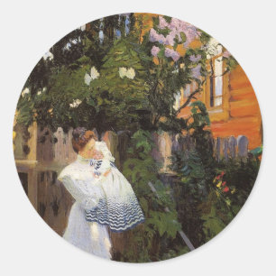 Lilacs in Sun Runder Aufkleber