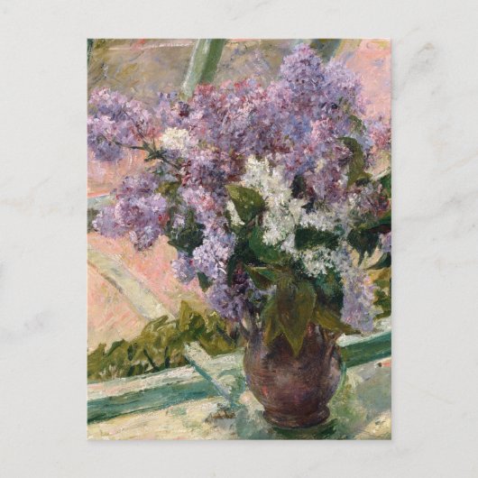 Lilacs in Window Mary Cassatt Postkarte (Vorderseite)