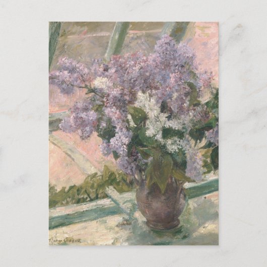 Lilacs in Window von Mary Cassatt American Painter Postkarte (Vorderseite)