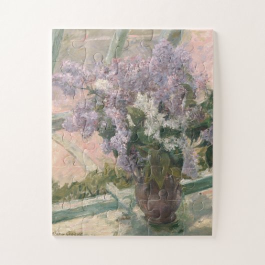 Lilacs in Window von Mary Cassatt American Painter Puzzle (Vertikal)