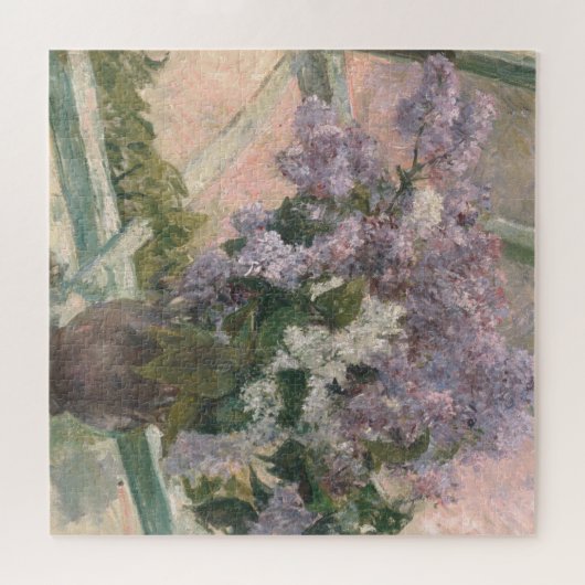 Lilacs in Window von Mary Cassatt American Painter Puzzle (Horizontal)