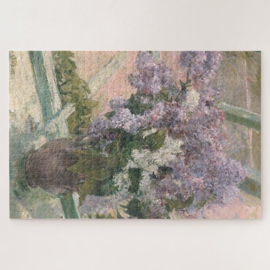 Lilacs in Window von Mary Cassatt American Painter Puzzle (Horizontal)