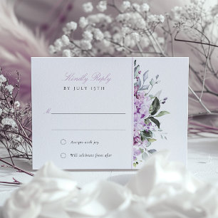 Lilacs Lavender Bliss Wedding RSVP Card Einladung