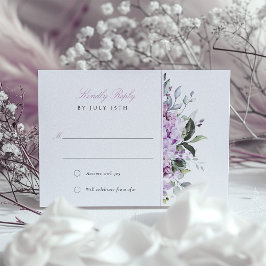 Lilacs Lavender Bliss Wedding RSVP Card Einladung