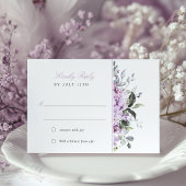 Lilacs Lavender Bliss Wedding RSVP Card Einladung