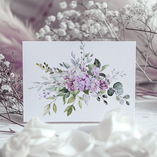 Lilacs Lavender Bliss Wedding RSVP Card Einladung