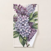 Lilacs Lila Lilac Bush Illustration Badhandtuch Set (Handtuch)