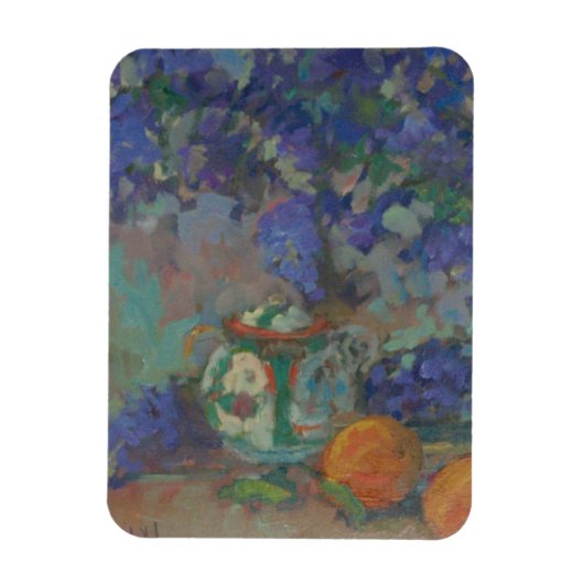 Lilacs, Persimmons und die Zuckerschale Magnet (Vertikal)