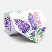 Lilacs Purple Flowers Wasserfarbenes Naturmuster Krawatte (Gerollt)