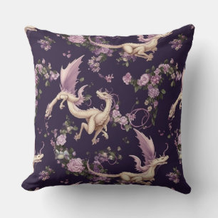 Lilacs, Rose und Weiße Drachen Kissen