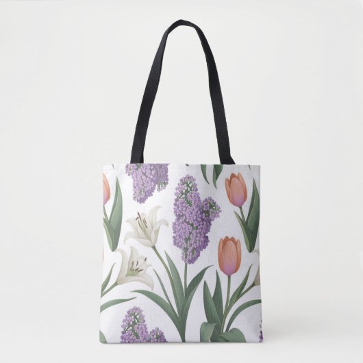 Lilacs Tulips Lilies Shopping Errand Tote Bag Tasche (Vorderseite)
