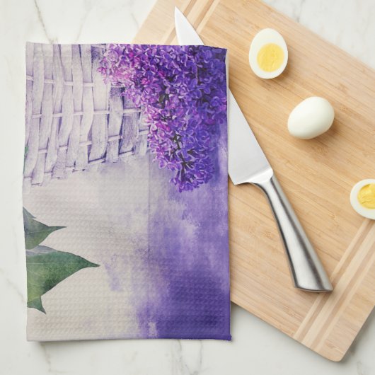 Lilacs und Baskets Geschirrtuch (Viertel Falte)