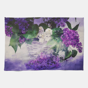 Lilacs und Baskets Geschirrtuch