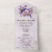 Lilacs und Bluebirds All In One Einladung (Innen Boden)