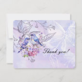 Lilacs und Bluebirds Dankeskarte (Vorderseite)