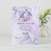 Lilacs und Bluebirds Einladung (Stehend Vorderseite)