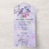 Lilacs und Bluebirds in einer Einladung (Innen Boden)