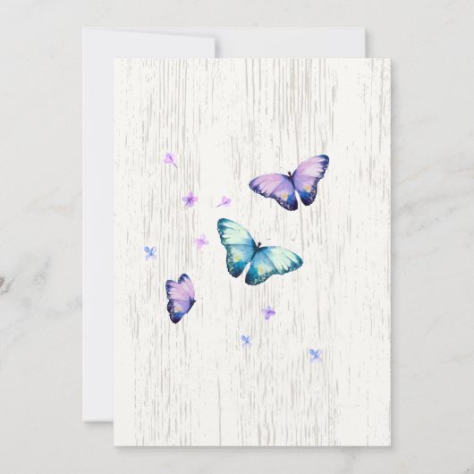 Lilacs und Butterfly | Brautdusche Einladung (Rückseite)