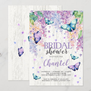 Lilacs und Butterfly   Brautdusche Einladung