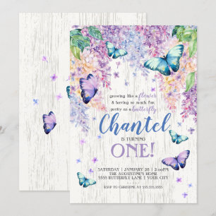 Lilacs und Butterfly   Einladung zum Geburtstag