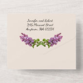 Lilacs und Cream All in One Wedding Einladung (Rückseite)