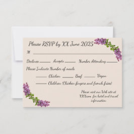 Lilacs und Cream Response Card_2 RSVP Karte