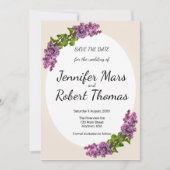 Lilacs und Cream Wedding Save The Date (Vorderseite)
