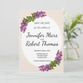 Lilacs und Cream Wedding Save The Date (Stehend Vorderseite)