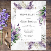 Lilacs und Heather auf Marbled White Bridal Brunch Einladung