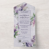 Lilacs und Heather on Lavender mit QR-Code All In One Einladung (Innen Boden)