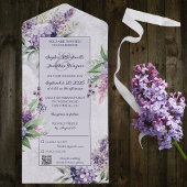 Lilacs und Heather on Lavender mit QR-Code All In One Einladung