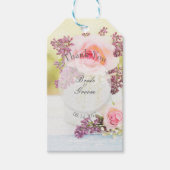 Lilacs und Rose Vintage Wedding bearbeitbar Geschenkanhänger (Vorderseite)