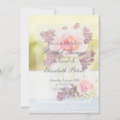 Lilacs und Rose Vintage Wedding Brautparty Einladung (Vorderseite)