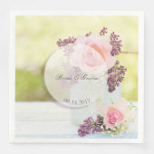 Lilacs und Rose Vintage Wedding Serviette (Vorderseite)