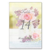 Lilacs und Rose Vintage Wedding Tischnummer