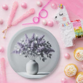 Lilacs und Silver Leaf Bouquet Pappteller (Party)