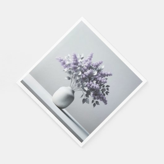 Lilacs und Silver Leaf Bouquet Serviette (Ecke)