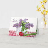Lilacs und Tulpengeburt Karte (Gelbe Blume)