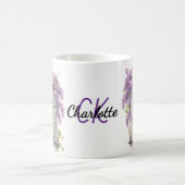 Lilacs Window Blume Lavendelmonogramm Kaffeetasse (Mittel)